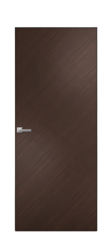 Дверь межкомнатная Porte 39-00 Цвет Каштановый Орех Покрытие Шпон натуральный диагональ Наличник Скрытый короб хром Цена 48600