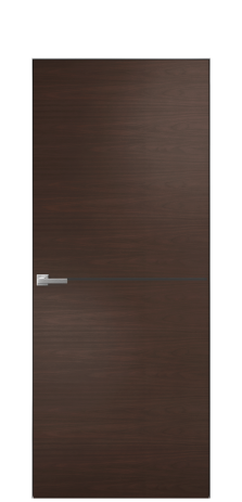 Дверь межкомнатная Slot 10-001 Цвет Каштановый Орех Покрытие Шпон натуральный  Наличник Скрытый короб хром Цена 66710