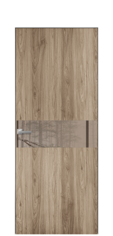 Дверь межкомнатная Ветро 11 Цвет Орех смоук Покрытие ПВХ ПОД ДЕРЕВО Наличник Скрытый короб хром Цена 41500