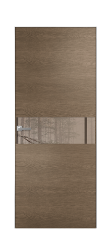 Дверь межкомнатная Ветро 11 Цвет Дуб Мускат Покрытие Шпон натуральный  Наличник Скрытый короб хром Цена 49950