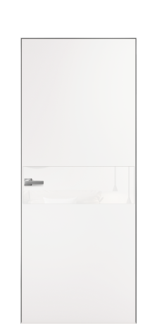 Дверь межкомнатная Vetro 11 Цвет Вайт Покрытие ПВХ SOFT (ПЭТ) Наличник Скрытый короб хром Цена 41000