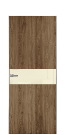 Дверь межкомнатная Vetro 11 Цвет Орех NY классический Покрытие ПВХ WOOD NATURAL Наличник Скрытый короб хром Цена 41000