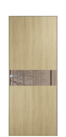 Дверь межкомнатная Vetro 11 Цвет Maderaira oak amber Покрытие ПВХ WOOD NATURAL Наличник Скрытый короб хром Цена 58660