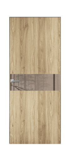 Дверь межкомнатная Vetro 11 Цвет Орех NY светлый Покрытие ПВХ WOOD NATURAL Наличник Скрытый короб хром Цена 43060