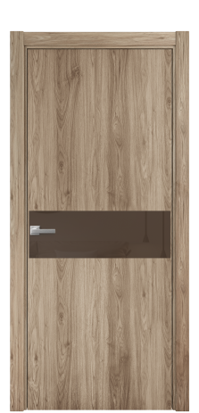 Дверь межкомнатная Vetro 11 Цвет Орех NY смоук Покрытие ПВХ WOOD NATURAL Наличник L 75 Цена 34100