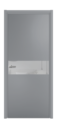 Дверь межкомнатная Vetro 11 Цвет Серый Шелк Покрытие Эмаль  Наличник Скрытый короб хром Цена 63210