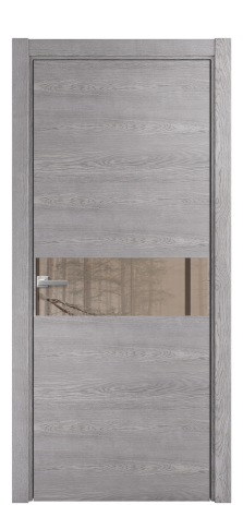 Дверь межкомнатная Vetro 11 Цвет Дуб Песочный Покрытие Шпон натуральный  Наличник Скрытый короб хром Цена 67110
