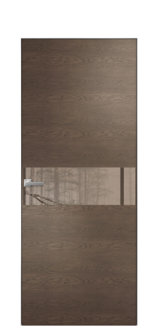 Дверь межкомнатная Vetro 11 Цвет Дуб Марракеш Покрытие Шпон натуральный  Наличник Скрытый короб хром Цена 49950