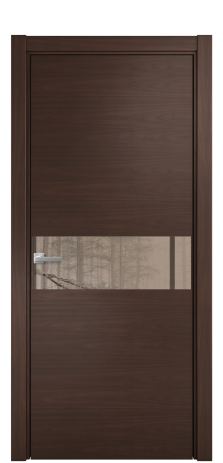 Дверь межкомнатная Vetro 11 Цвет Каштановый Орех Покрытие Шпон натуральный  Наличник L 75 Цена 56700
