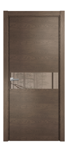 Дверь межкомнатная Vetro 11 Цвет Американский Орех Покрытие Шпон натуральный  Наличник Скрытый короб хром Цена 70110