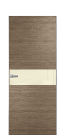 Дверь межкомнатная Vetro 11 Цвет Дуб Кофе Покрытие Шпон масло  Наличник Скрытый короб хром Цена 68460