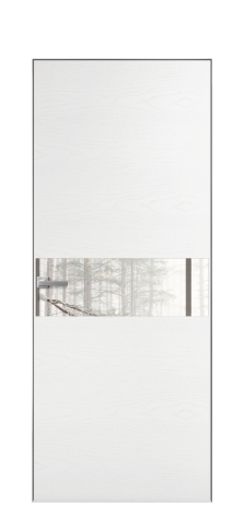 Дверь межкомнатная Vetro 11 Цвет Ясень Белый Покрытие Шпон крашеный  Наличник Скрытый короб хром Цена 65010