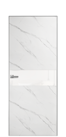 Дверь межкомнатная Vetro 11 Цвет Monte white soft Покрытие ПВХ ORIGINAL Наличник Скрытый короб хром Цена 40336