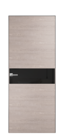 Дверь межкомнатная Vetro 11 Цвет Дуб Имбирь Покрытие Шпон натуральный  Наличник Скрытый короб хром Цена 60800