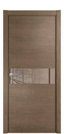 Дверь межкомнатная Vetro 11 Цвет Дуб Мускат Покрытие Шпон натуральный  Наличник L 75 Цена 47350