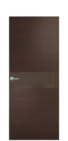 Дверь межкомнатная Vetro 11 Цвет Каштановый Орех Покрытие Шпон натуральный  Наличник Скрытый короб хром Цена 62950