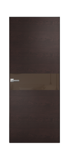 Дверь межкомнатная Vetro 11 Цвет Мореный Дуб Покрытие Шпон натуральный  Наличник Скрытый короб хром Цена 60800