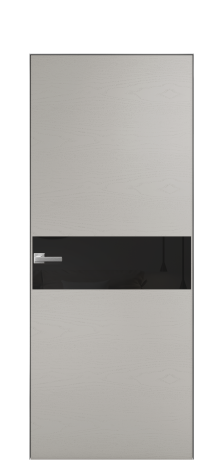 Дверь межкомнатная Vetro 11 Цвет Ясень Серый Шелк Покрытие Шпон крашеный  Наличник Скрытый короб хром Цена 64260