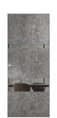 Дверь межкомнатная Vetro 12 Цвет Ice cacao Покрытие ПВХ ORIGINAL Наличник Скрытый короб хром Цена 38650