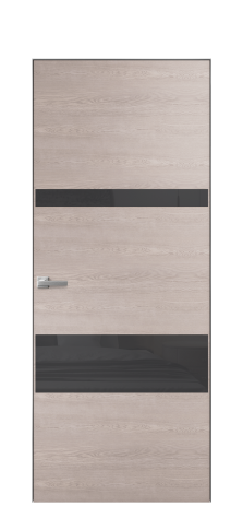 Дверь межкомнатная Vetro 12 Цвет Дуб Имбирь Покрытие Шпон натуральный  Наличник Скрытый короб хром Цена 60800