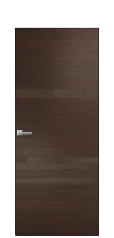 Дверь межкомнатная Vetro 12 Цвет Каштановый Орех Покрытие Шпон натуральный  Наличник Скрытый короб хром Цена 62950
