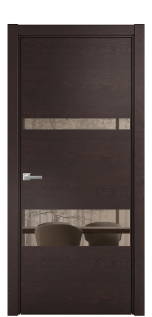 Дверь межкомнатная Vetro 12 Цвет Мореный Дуб Покрытие Шпон натуральный  Наличник L 75 Цена 47350