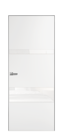 Дверь межкомнатная Vetro 12 Цвет Белый Покрытие Эмаль  Наличник Скрытый короб хром Цена 51420