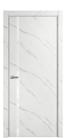 Дверь межкомнатная Vetro 13 Цвет Monte white soft Покрытие ПВХ ORIGINAL Наличник L 75 Цена 24196