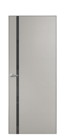 Дверь межкомнатная Vetro 13 Цвет Ясень Серый Шелк Покрытие Шпон крашеный  Наличник Скрытый короб хром Цена 64260