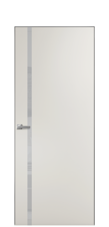 Дверь межкомнатная Vetro 13 Цвет Лайт Грей Покрытие ПВХ SOFT (ПЭТ) Наличник Скрытый короб хром Цена 47840