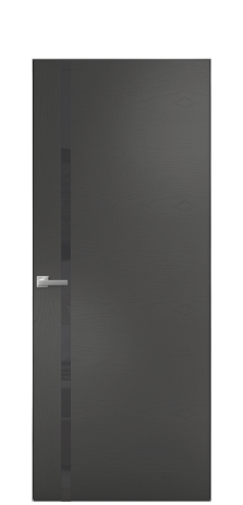 Дверь межкомнатная Vetro 13 Цвет Ясень Антрацит Покрытие Шпон крашеный  Наличник Скрытый короб хром Цена 64260