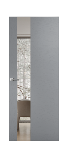 Дверь межкомнатная Ветро 14 Цвет Ясень Гриджио Покрытие Шпон крашеный  Наличник Скрытый короб хром Цена 47850