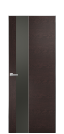 Дверь межкомнатная Ветро 14 Цвет Мореный Дуб Покрытие Шпон натуральный  Наличник Скрытый короб хром Цена 49450