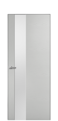 Дверь межкомнатная Ветро 14 Цвет Ясень Телегрей Покрытие Шпон крашеный  Наличник Скрытый короб хром Цена 47850