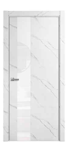 Дверь межкомнатная Vetro 14 Цвет Monte white soft Покрытие ПВХ ORIGINAL Наличник L 75 Цена 34100