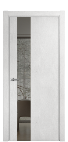 Дверь межкомнатная Vetro 14 Цвет Бетон серый Покрытие ПВХ ORIGINAL Наличник Скрытый короб хром Цена 42560