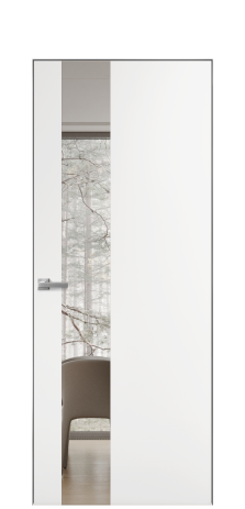 Дверь межкомнатная Vetro 14 Цвет Белый Покрытие Эмаль  Наличник Скрытый короб хром Цена 62710