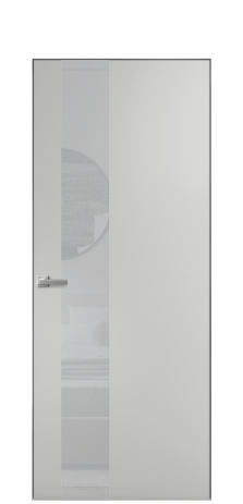 Дверь межкомнатная Vetro 14 Цвет Телегрей Покрытие Эмаль  Наличник Скрытый короб хром Цена 63460