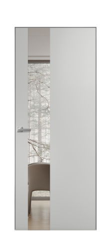 Дверь межкомнатная Vetro 14 Цвет Телегрей Покрытие Эмаль  Наличник Скрытый короб хром Цена 62710