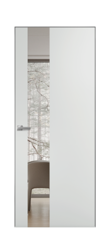 Дверь межкомнатная Vetro 14 Цвет Облачный Покрытие Эмаль  Наличник Скрытый короб хром Цена 62710