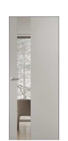 Дверь межкомнатная Vetro 14 Цвет Серый Шелк Покрытие Эмаль  Наличник Скрытый короб хром Цена 62710