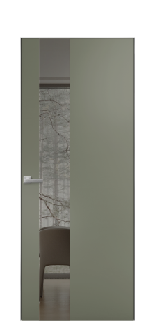 Дверь межкомнатная Vetro 14 Цвет Зеленый Покрытие Эмаль  Наличник Скрытый короб хром Цена 47548