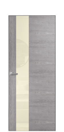 Дверь межкомнатная Vetro 14 Цвет Дуб Кварц Покрытие Шпон натуральный  Наличник Скрытый короб хром Цена 66610