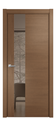 Дверь межкомнатная Vetro 14 Цвет Дуб Темный Покрытие Шпон натуральный  Наличник L 75 Цена 52150