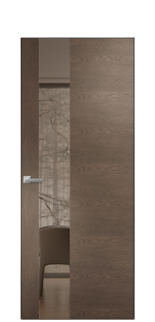 Дверь межкомнатная Vetro 14 Цвет Дуб Марракеш Покрытие Шпон натуральный  Наличник Скрытый короб хром Цена 67110