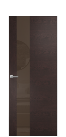 Дверь межкомнатная Vetro 14 Цвет Мореный Дуб Покрытие Шпон натуральный  Наличник Скрытый короб хром Цена 66610