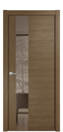 Дверь межкомнатная Vetro 14 Цвет Дуб Шоколад Покрытие Шпон масло  Наличник L 75 Цена 54775