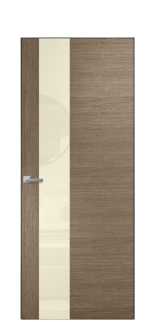 Дверь межкомнатная Vetro 14 Цвет Дуб Кофе Покрытие Шпон масло  Наличник Скрытый короб хром Цена 68460