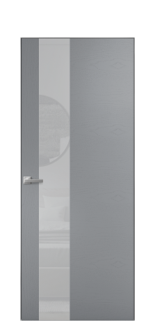 Дверь межкомнатная Vetro 14 Цвет Ясень Гриджио Покрытие Шпон крашеный  Наличник Скрытый короб хром Цена 65760