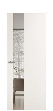 Дверь межкомнатная Vetro 14 Цвет Молочный Покрытие Эмаль  Наличник Скрытый короб хром Цена 62710